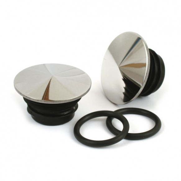 mcs - Bouchons de réservoir d'essence Pointed - Harley-Davidson de 1996 à 1999 - Poli - MCS