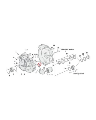 JAMES O-RING,CYL HEAD/OIL PUMP BODY/CASE 08-12 XR1200(NU): oil pump check valve housing (1) 84-99 B.T. 86-07 XL(NU): Cyl. to he