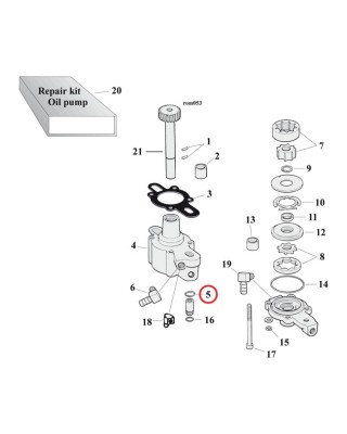 JAMES O-RING,CYL HEAD/OIL PUMP BODY/CASE 08-12 XR1200(NU): oil pump check valve housing (1) 84-99 B.T. 86-07 XL(NU): Cyl. to he