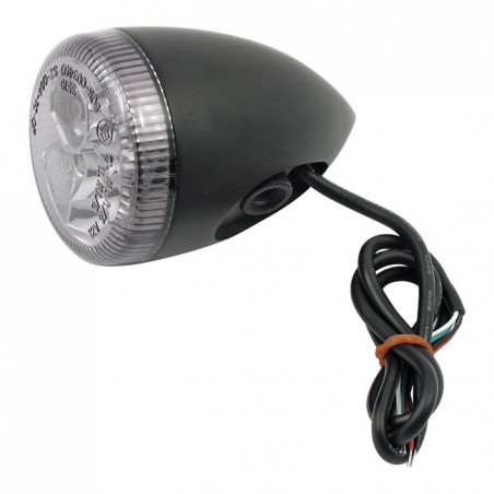 mcs - Clignotant à LED Bullet - 3 fonctions - Harley-Davidson Sportster XL883N de 2009 à 2012 - Noir & Lentille fumée - MCS