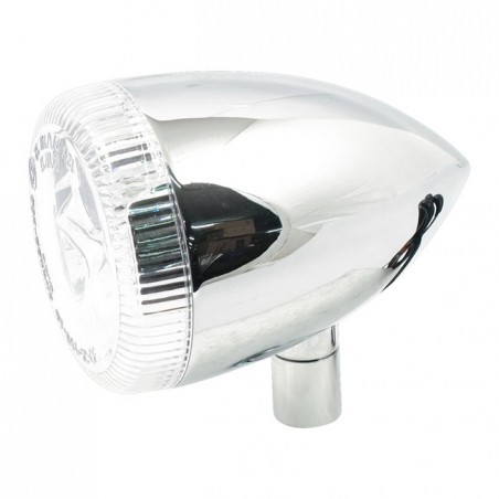 mcs - Clignotant à LED Bullet avec goujon - 3 fonctions - Harley-Davidson Sportster XL883N de 2009 à 2012 - Chrome & Lentille