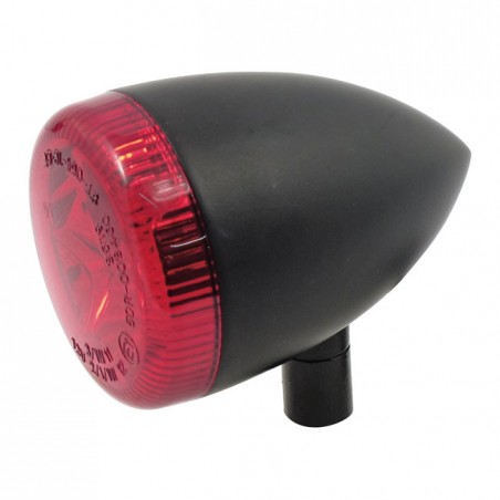 mcs - Clignotant à LED Bullet avec goujon - 3 fonctions - Harley-Davidson Sportster XL883N de 2009 à 2012 - Noir & Lentille r