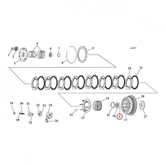 mcs - Rivets d'embrayage - Harley-Davidson Sportster XL de 1971 à 1979 - MCS