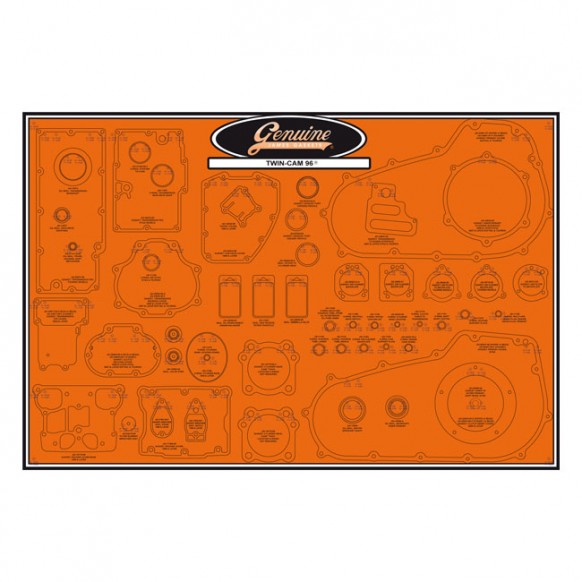 james gasket - Tableau de joints moteur - Harley-Davidson avec moteur Twin Cam 96CI de 2006 à 2017 - JAMES