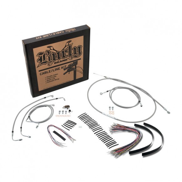 Burly Apehanger Cable/Line Kit 08-13 FLHR/C & FLTR/U/X. With ABS (NU)