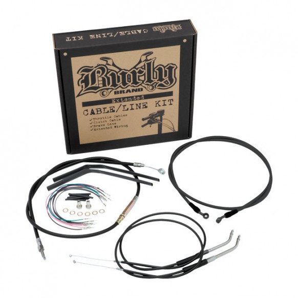 burly - Kit de câbles pour guidon Ape Hanger de 16" - Harley-Davidson Softail FXST de 2011 à 2015 - Noir - BURLY