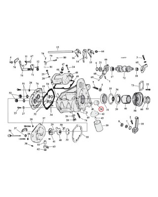 S&S BEARING TRANSMISSION COUNTERSHAFT 80-06 5-SP B.T. 91-05 XL (NU)