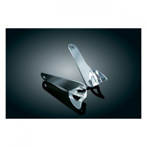 Kuryakyn, front fork custom tie-down brackets. Chrome 06-13 FLHX 04-05 FLHTCSE 06-13 FLHTCUSE 10-12 FLHXSE(NU)