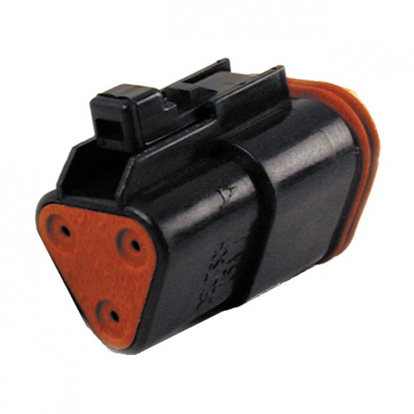 NAMZ, Deutsch DT connectors. Black, plug housing, 3-pins MULTIFIT