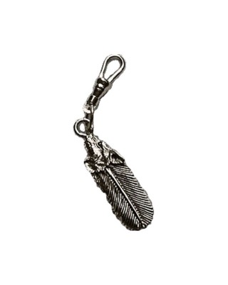 mcs - Wolfs head feather zipper pull - MCS