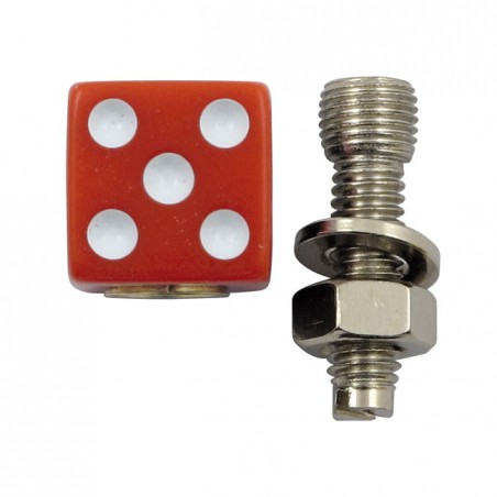 triktopz - Vis d'entourage de plaque d'immatriculation - Dice - Rouge - TRIKTOPZ