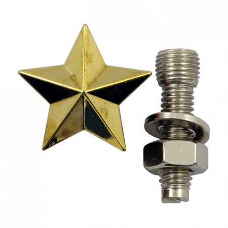 triktopz - Vis d'entourage de plaque d'immatriculation - Star - Doré - TRIKTOPZ