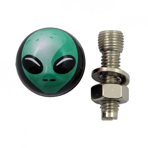 triktopz - Vis d'entourage de plaque d'immatriculation - Alien - Vert - TRIKTOPZ