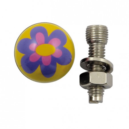 triktopz - Vis d'entourage de plaque d'immatriculation - Flower - Violet - TRIKTOPZ