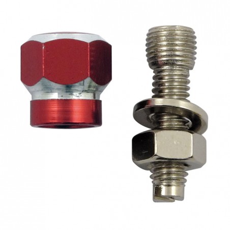 triktopz - Vis d'entourage de plaque d'immatriculation - Alloy Two Tone Hex - Rouge - TRIKTOPZ