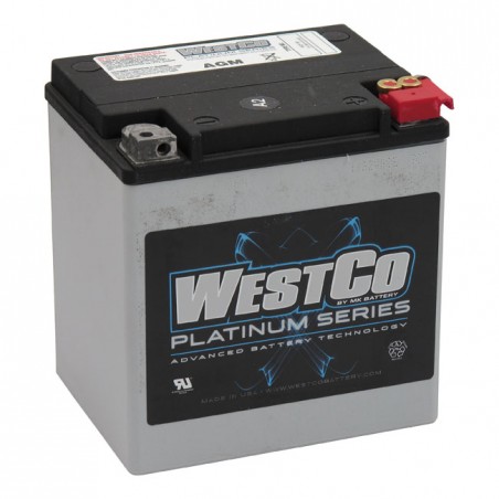 westco - Batterie scellée AGM - 12V - 30AMP - 400CCA - Harley-Davidson Touring à partir de 1997 & Trike à partir de 2009 - W