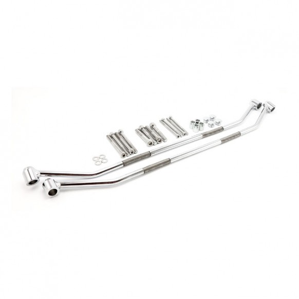 highway hawk - Universal Saddlebag Carrier Set - Chrome - Round Bar - HIGHWAY HAWK