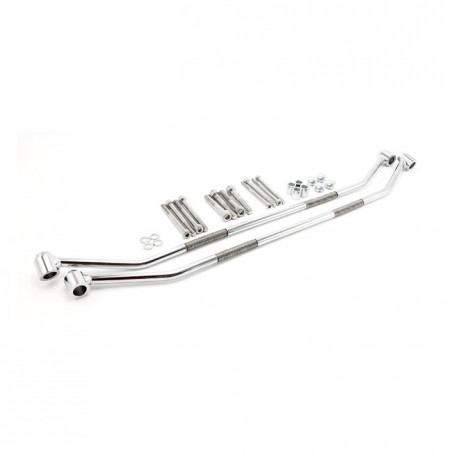 highway hawk - Universal Saddlebag Carrier Set - Chrome - Round Bar - HIGHWAY HAWK