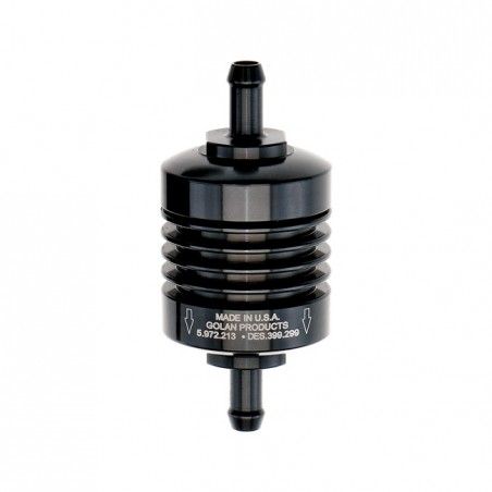 Golan mini fuel filter 1/4" (6 mm). Black anodized
