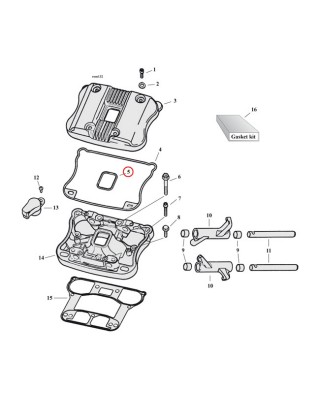 Cometic, rocker cover middle gaskets. Rubber 84-99 EVO B.T. 86-06 XL(NU)