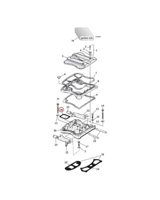 Cometic, rocker cover middle gaskets. Rubber 84-99 EVO B.T. 86-06 XL(NU)