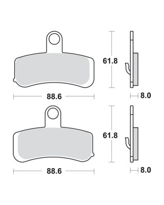 sbs - Plaquettes de frein avant - Harley-Davidson Dyna de 2008 à 2011 & Softail de 2008 à 2010 - Métal fritté - SBS