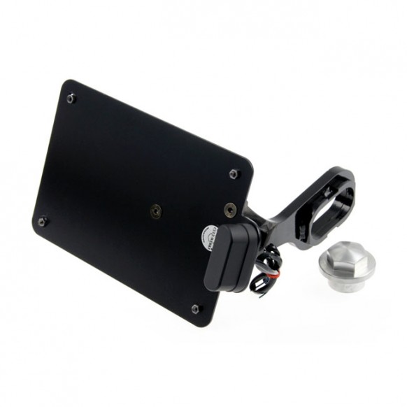 cult werk - Support de plaque d'immatriculation latérale avec éclairage LED - 210 x 143 mm (Pays-Bas) - Harley-Davidson Softa