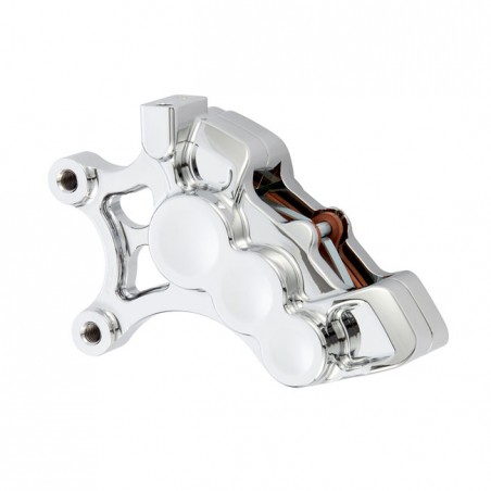 Ness 6 piston differential bore caliper front right 15-17(NU)Softail 08-20 Touring 06-17(NU)Dyna 14-20 XL. With ABS & non-ABS