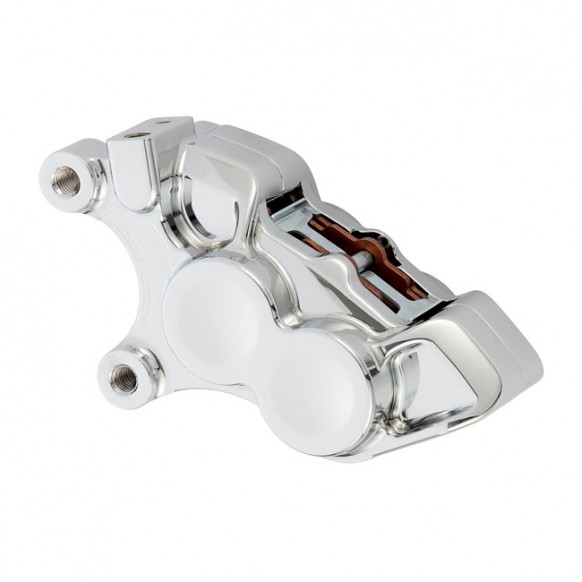 Ness 4 piston caliper front left 15-17(NU)Softail 08-20 Touring 06-17(NU)Dyna 14-20 XL. With ABS & non-ABS