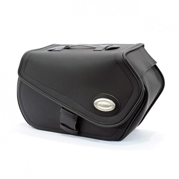 long ride - Sacoches latérales vérouillables Smooth 153 - 30L - 52 x 32 x 18 cm - Cuir synthétique - Noir - LONGRIDE