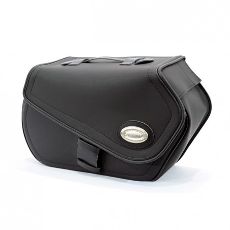 long ride - Sacoches latérales vérouillables Smooth 153 - 30L - 52 x 32 x 18 cm - Cuir synthétique - Noir - LONGRIDE