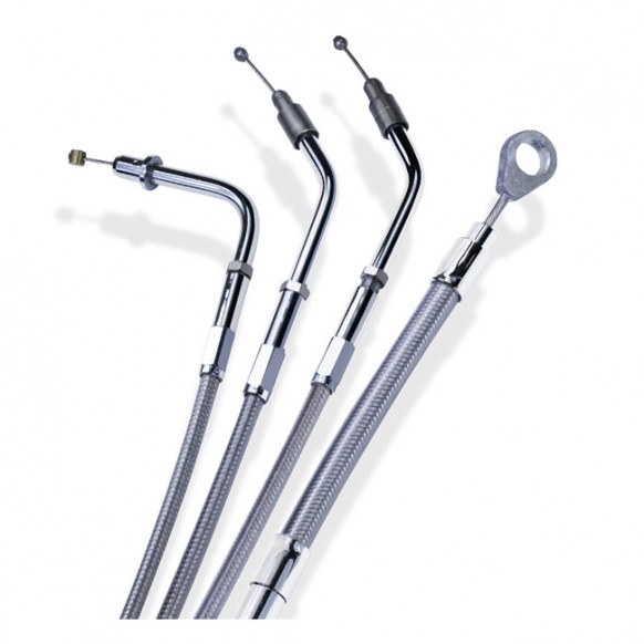 barnett - Câble d'embrayage - Taille OEM - Harley-Davidson Softail FLHC, FXLR & FLHCS à partir de 2018 - Inox tressé - BARNE