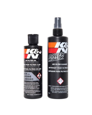 k & n - Kit d'huile & nettoyant de filtre à air Recharger - Vaporisateur - 236 ml & 355ml - Noir - K&N