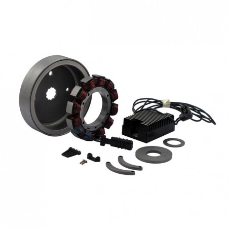 mcs - Kit de charge - 32 AMP - Harley-Davidson Big Twin de 1970 à 1999 - Noir - MCS