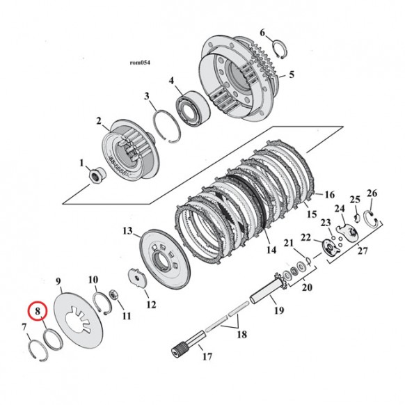 mcs - Bague de guidage de diaphragme d'embrayage - Harley-Davidson Big Twin de 1990 à 1997 & Sportster XL à partir de 1991 - 