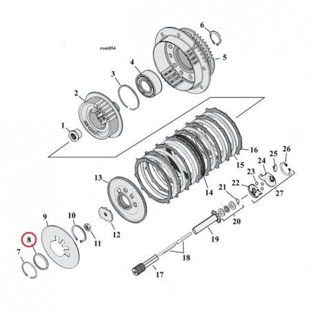 mcs - Bague de guidage de diaphragme d'embrayage - Harley-Davidson Big Twin de 1990 à 1997 & Sportster XL à partir de 1991 - 