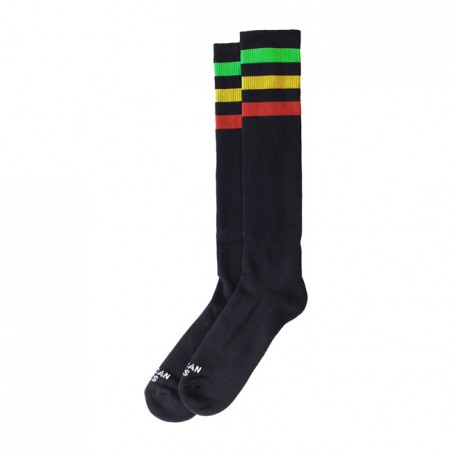 american socks - American Socks Knee High Marley, green/yellow/red striped - AMERICAN SOCKS